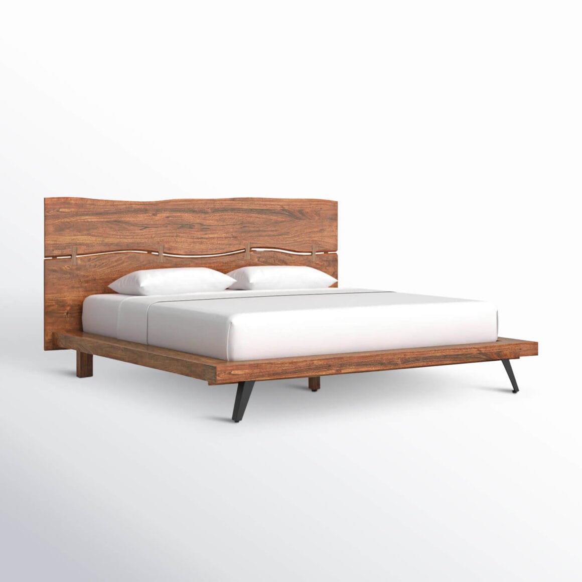 Broughton Solid Wood Japandi Platform Bed