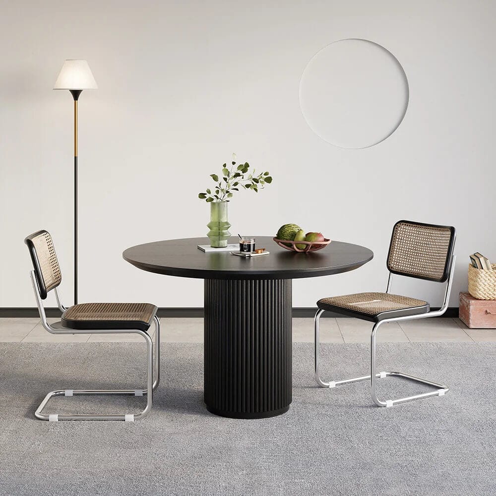 Japandi Round Small Dining Table for 2 Persons