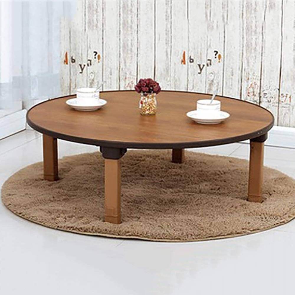 Round Japandi-Style Coffee Table