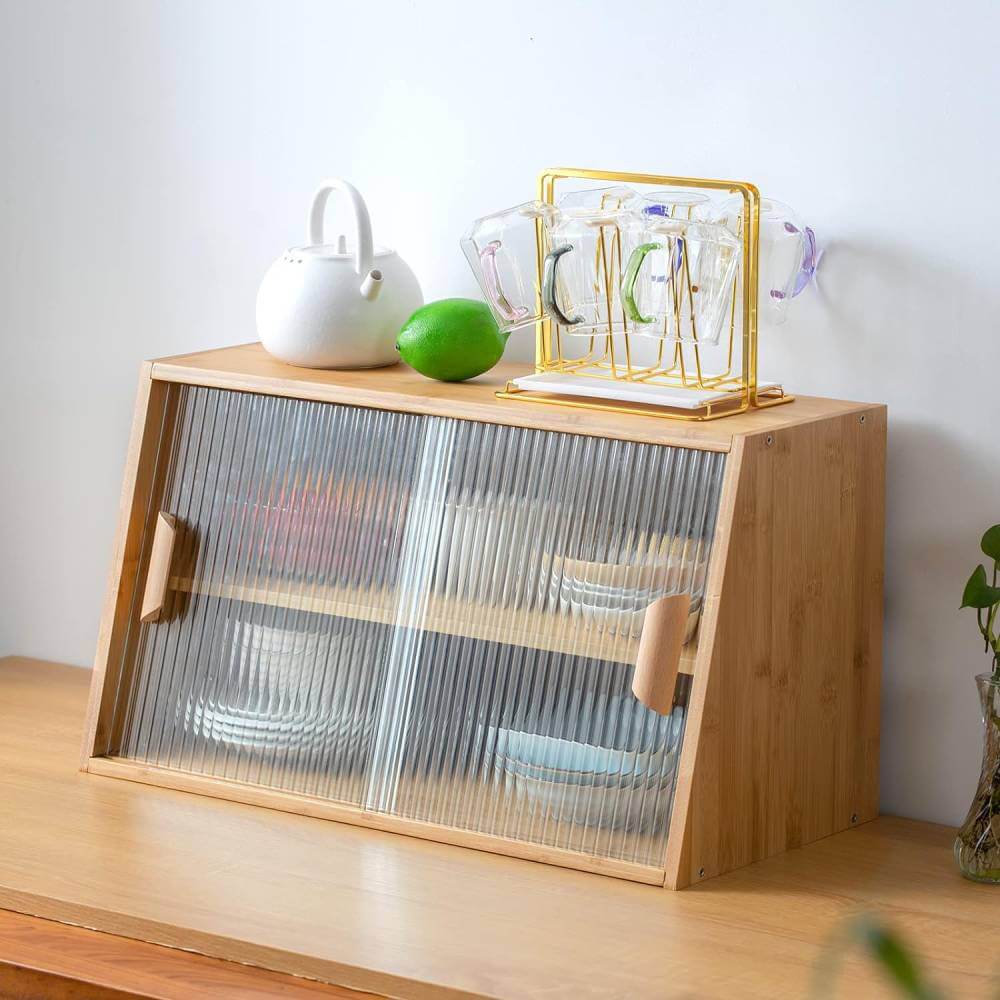 Small Bamboo Pantry Japandi Sideboard