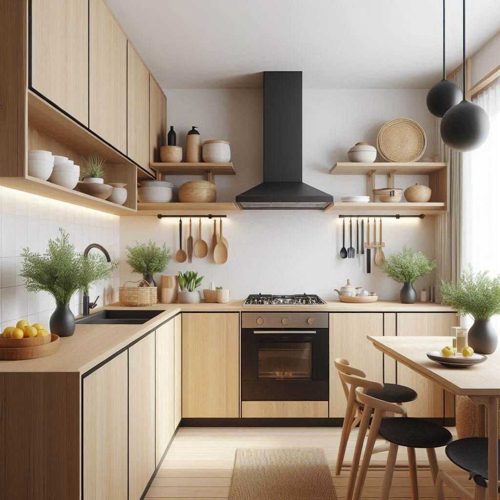 a functional japandi kitchen layout