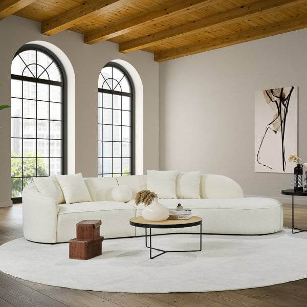 133 Japandi Style Curvy Sectional Couch
