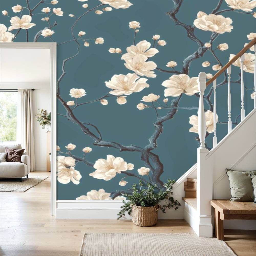 Blossom Trees Flowers Peel and Stick Japandi Wallpaper