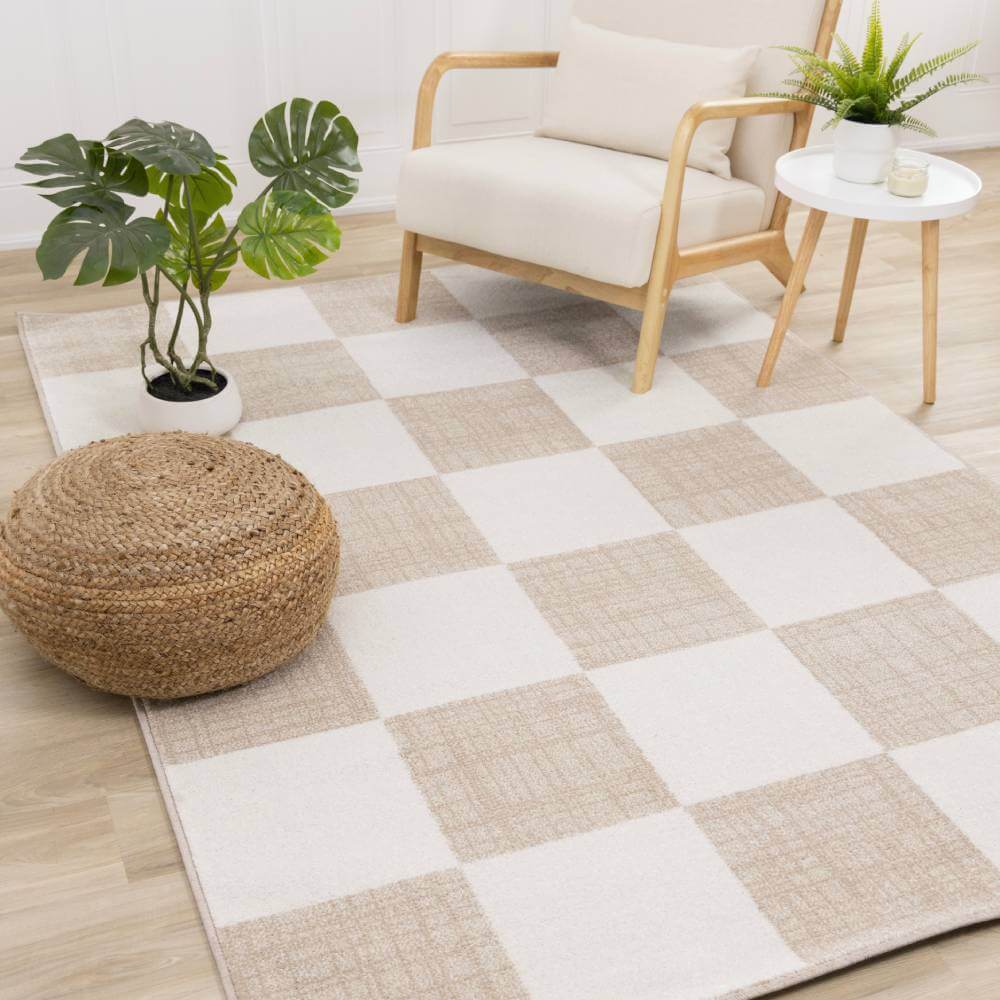 Checkerboard Patterned Area Rug