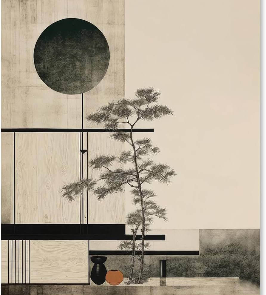 Haitunone Japandi Scandinavian Wall Art