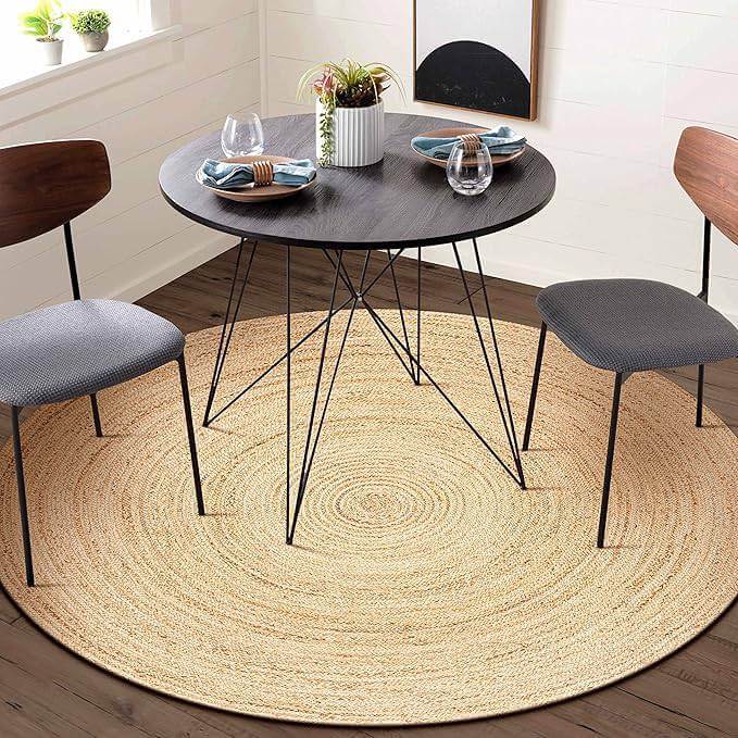Hand Woven Jute Round Braided Rug