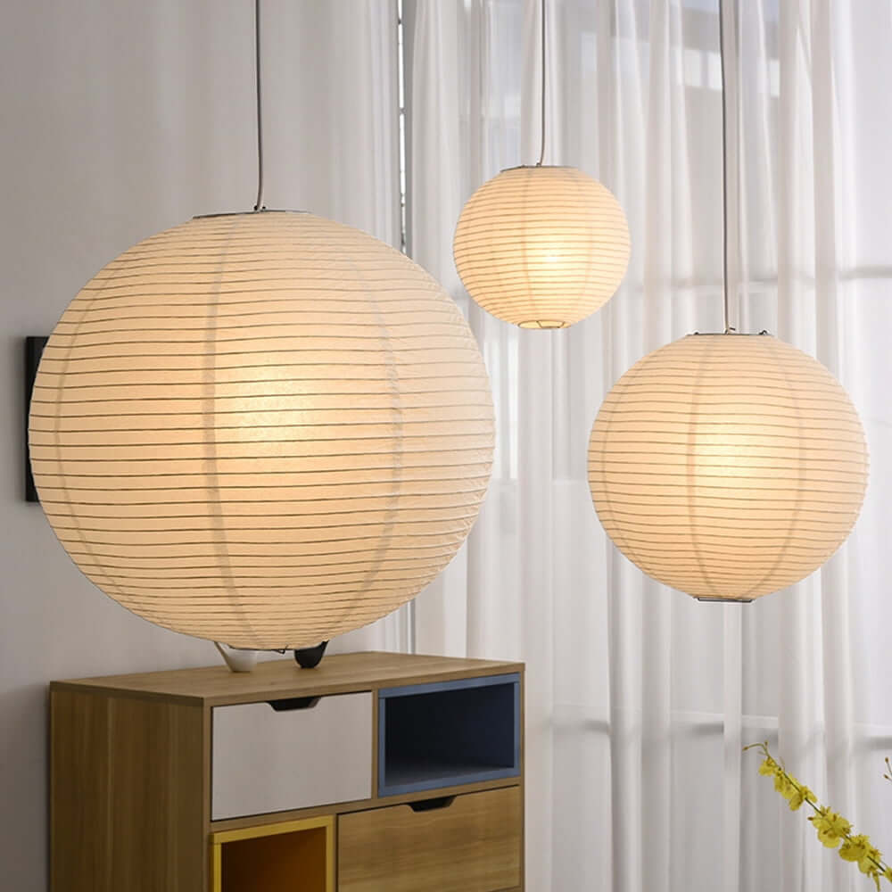 Japandi-Style Ball Chandelier
