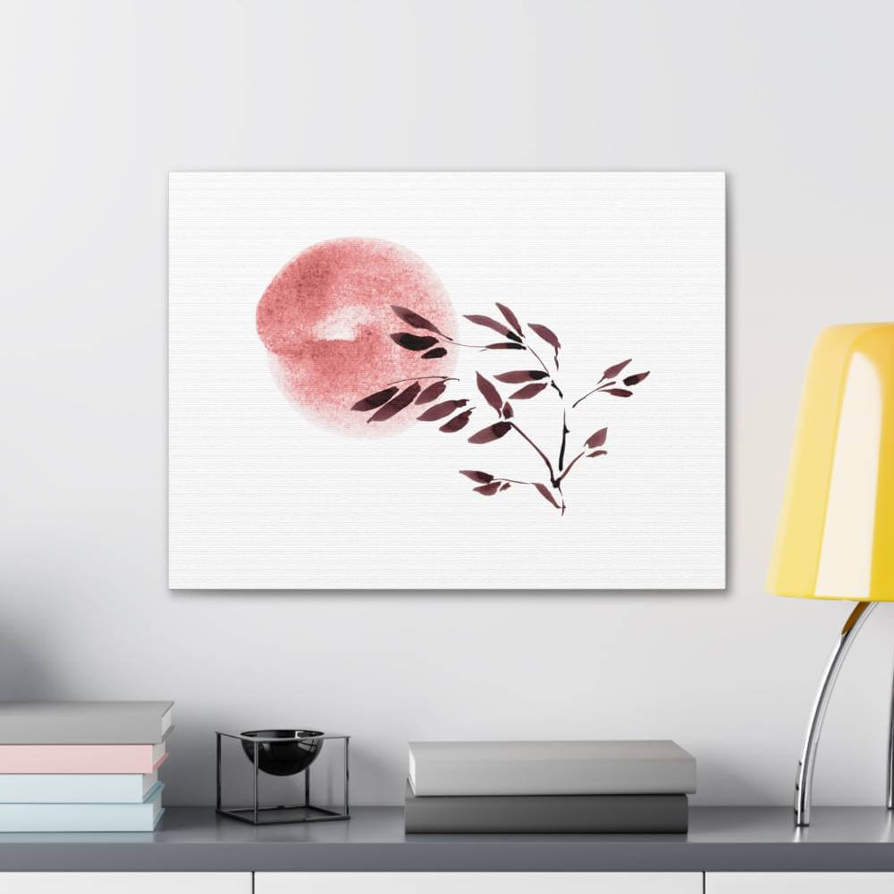 Red Moon Rising Japandi Wall Art Canvas