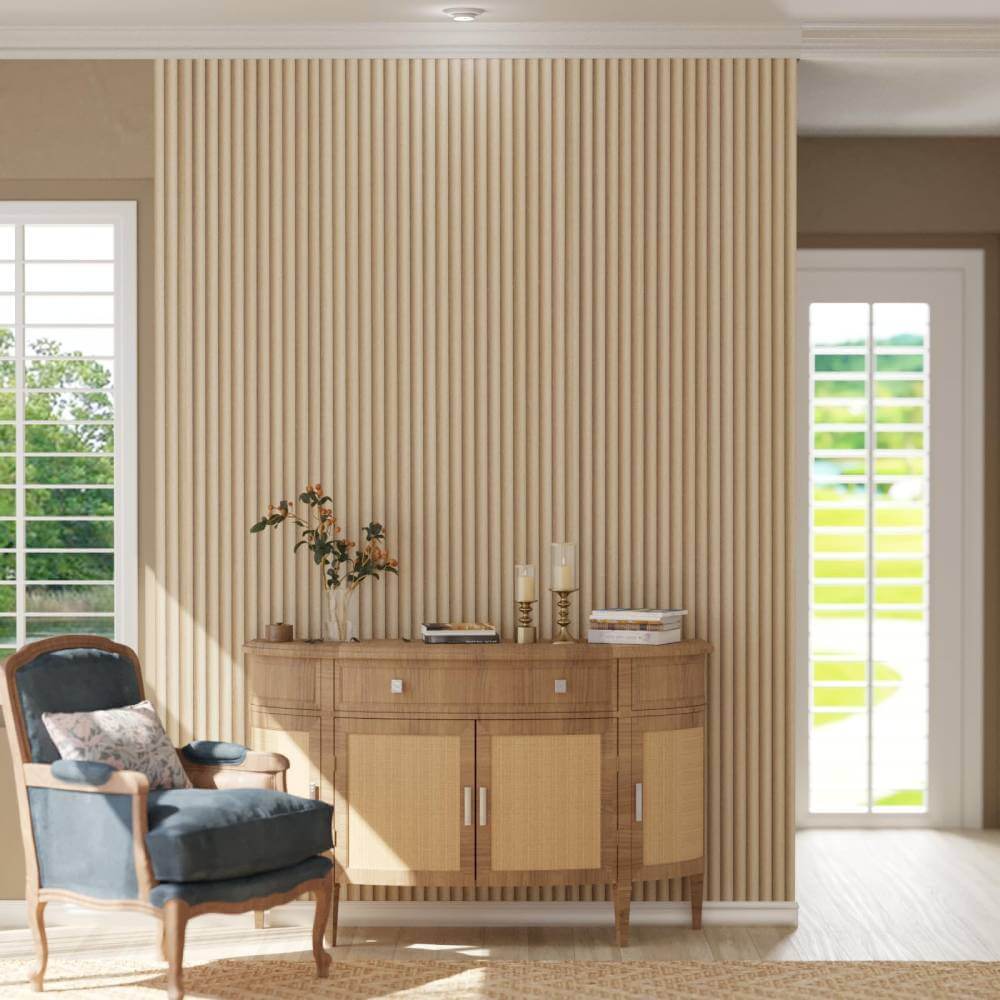 Wooden Slat Japandi Peel and Stick Wallpaper
