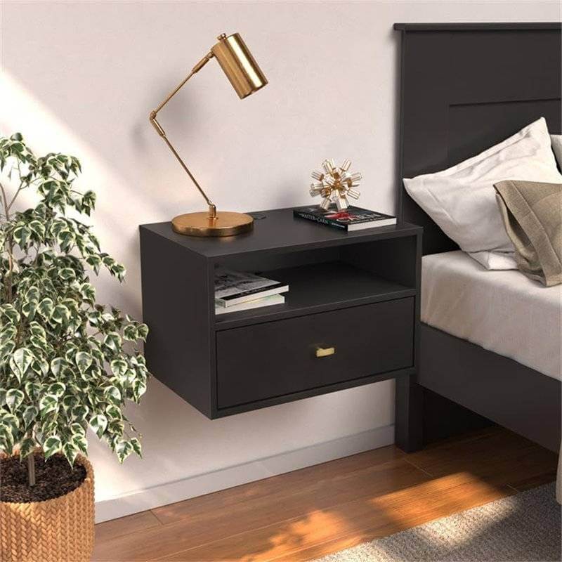 Minimalist Black Floating Nightstand