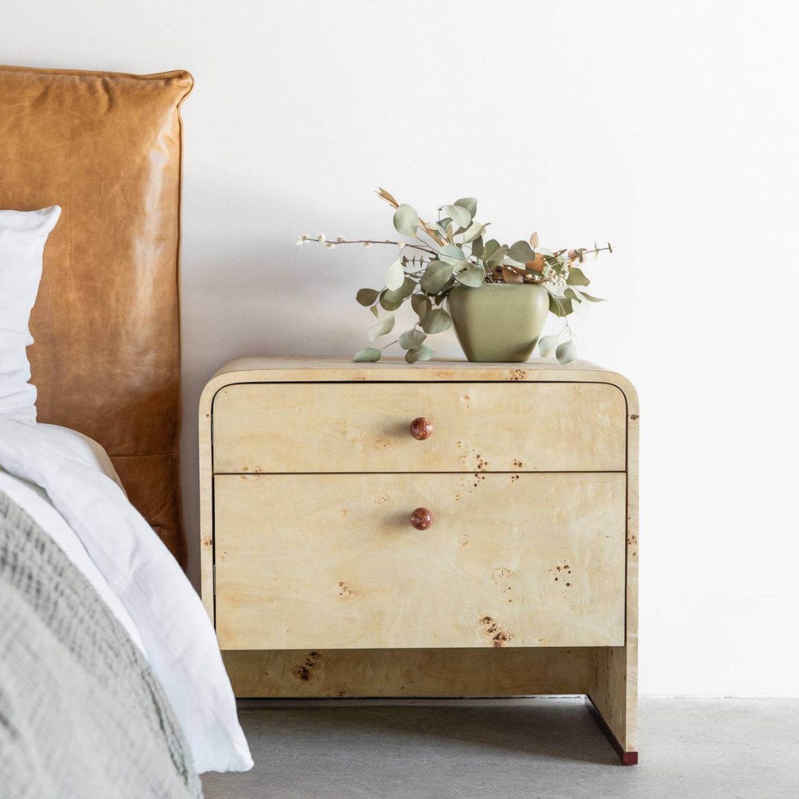 A Burl Wood Nightstand