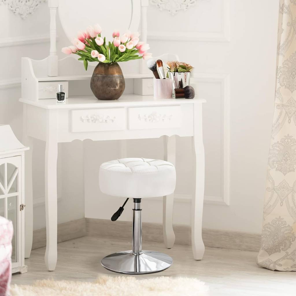 Bathroom Vanity Stool with Waterproof Seat