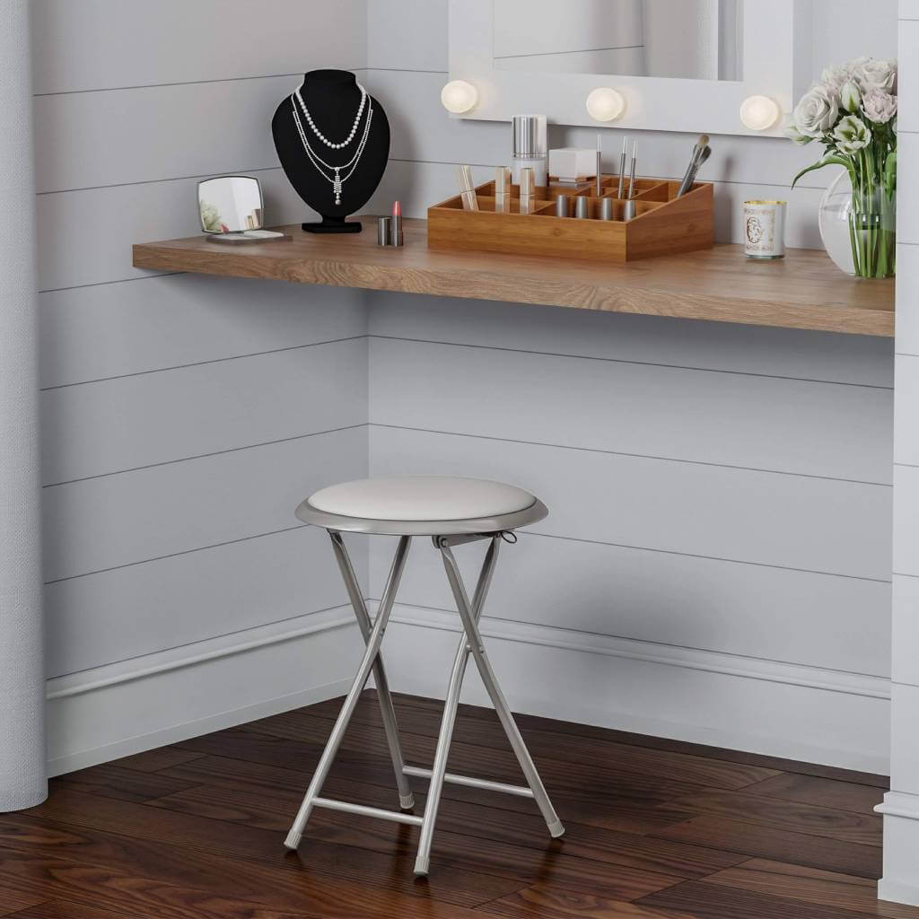Foldable Makeup Vanity Stool for Small Spaces