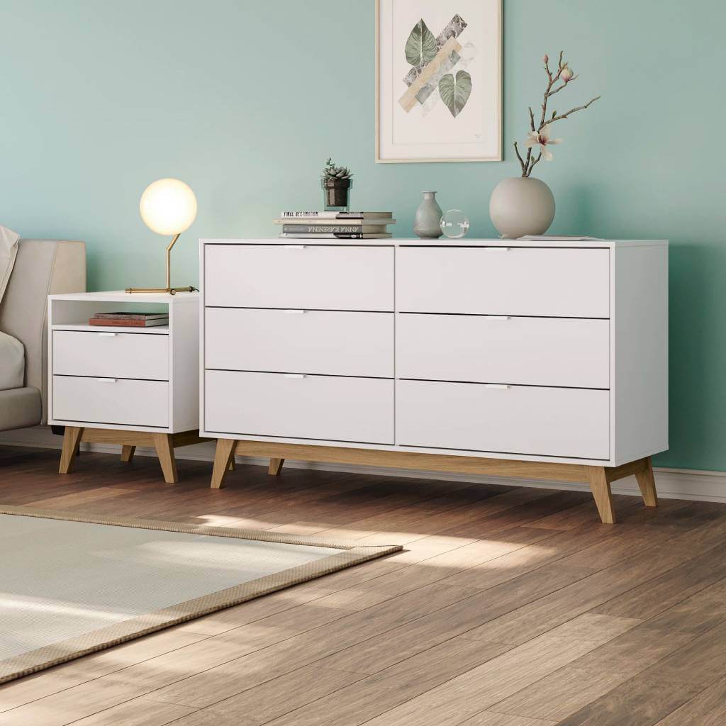 Jomana 2 Piece Bedroom Dresser and Nightstand Set