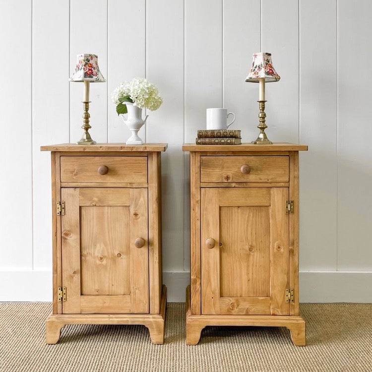 Pine wood nightstands