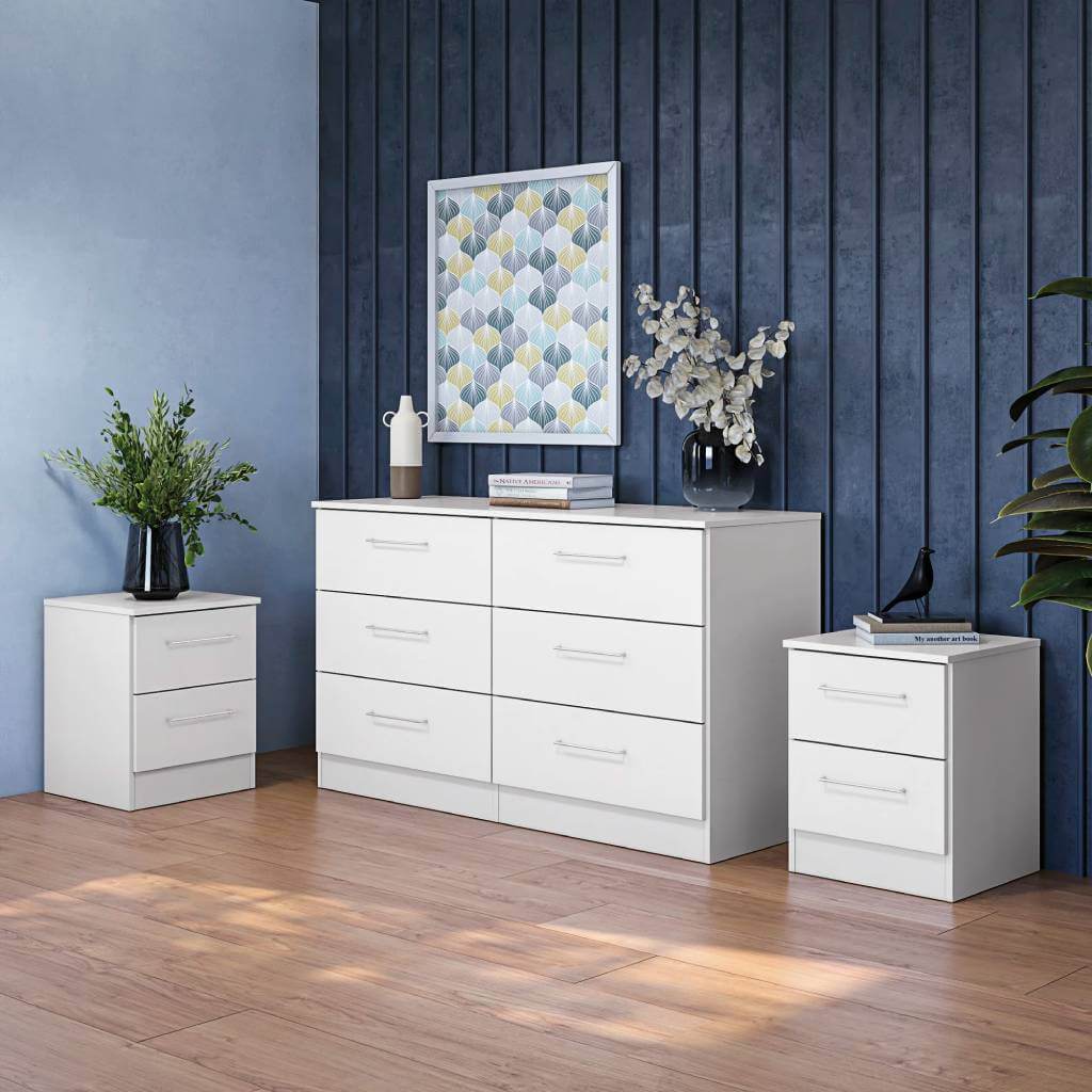 Soho 3 Piece Bedroom Set 6 Drawer Dresser and Two 2 Drawer Nightstands