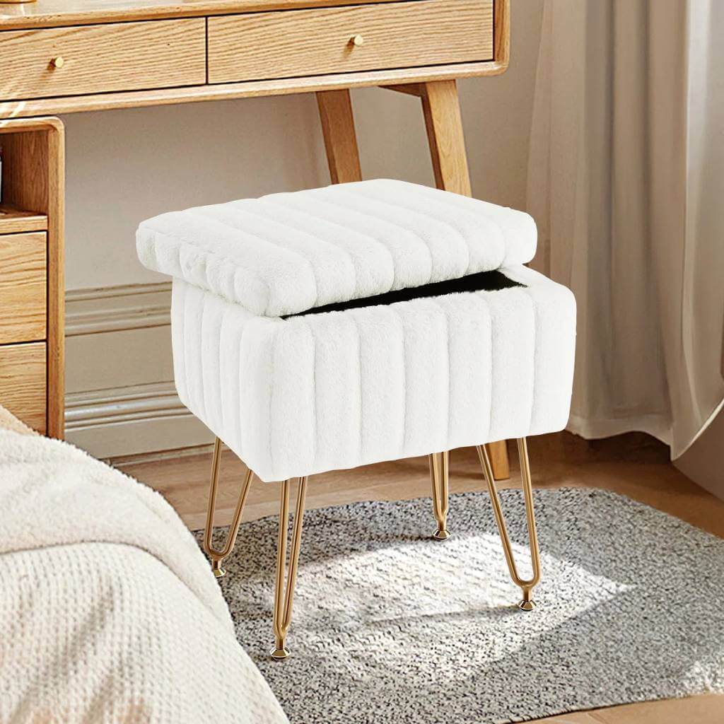 Vanity Stool with Hidden Compartment