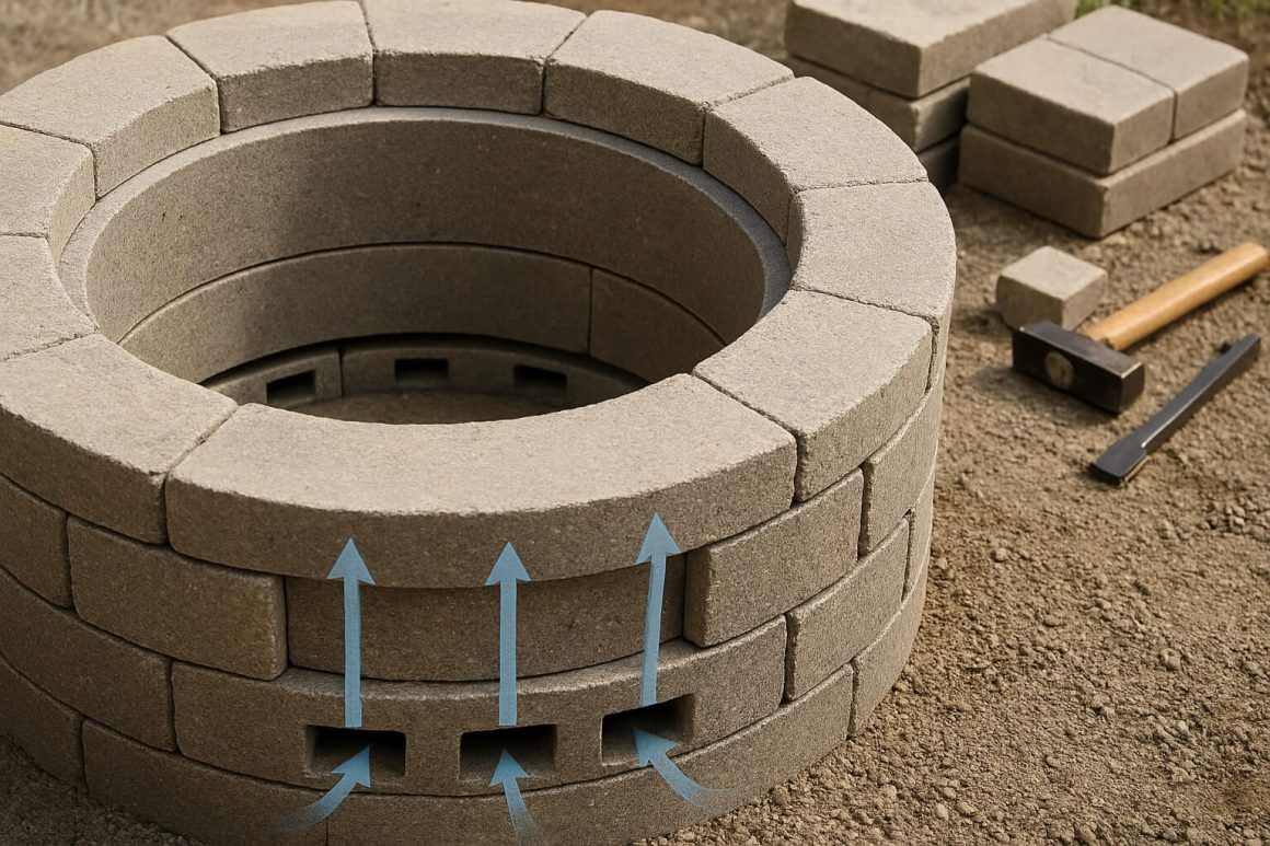 add airflow vents double combustion fire pit