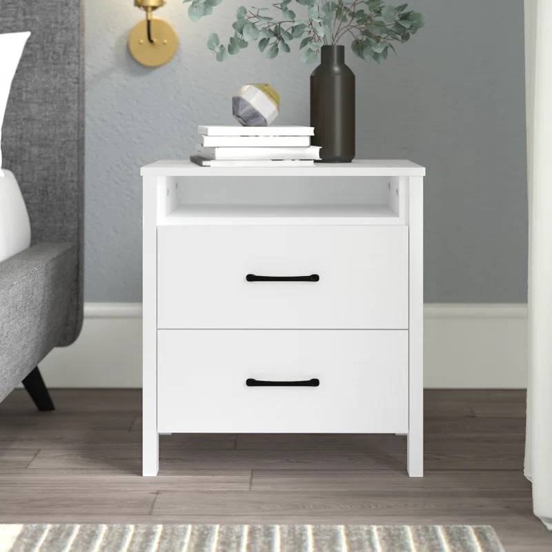 allysyn 2 drawer white nightstand by wade logan