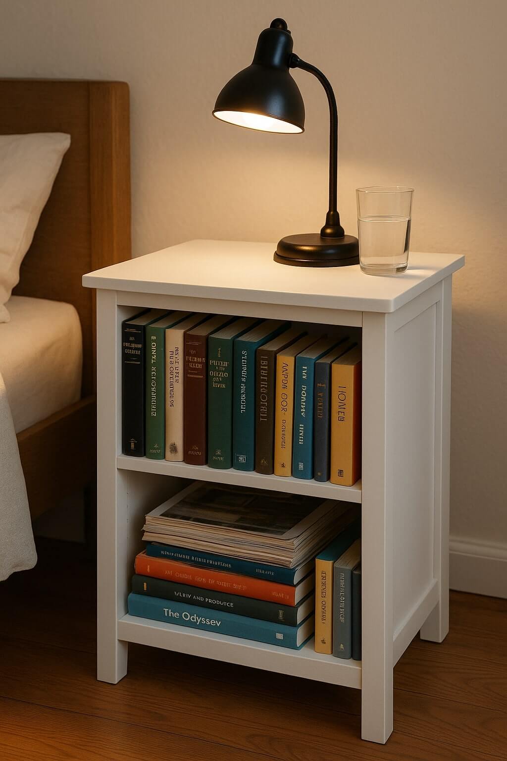 bookshelf diy nightstand small bedroom book lover