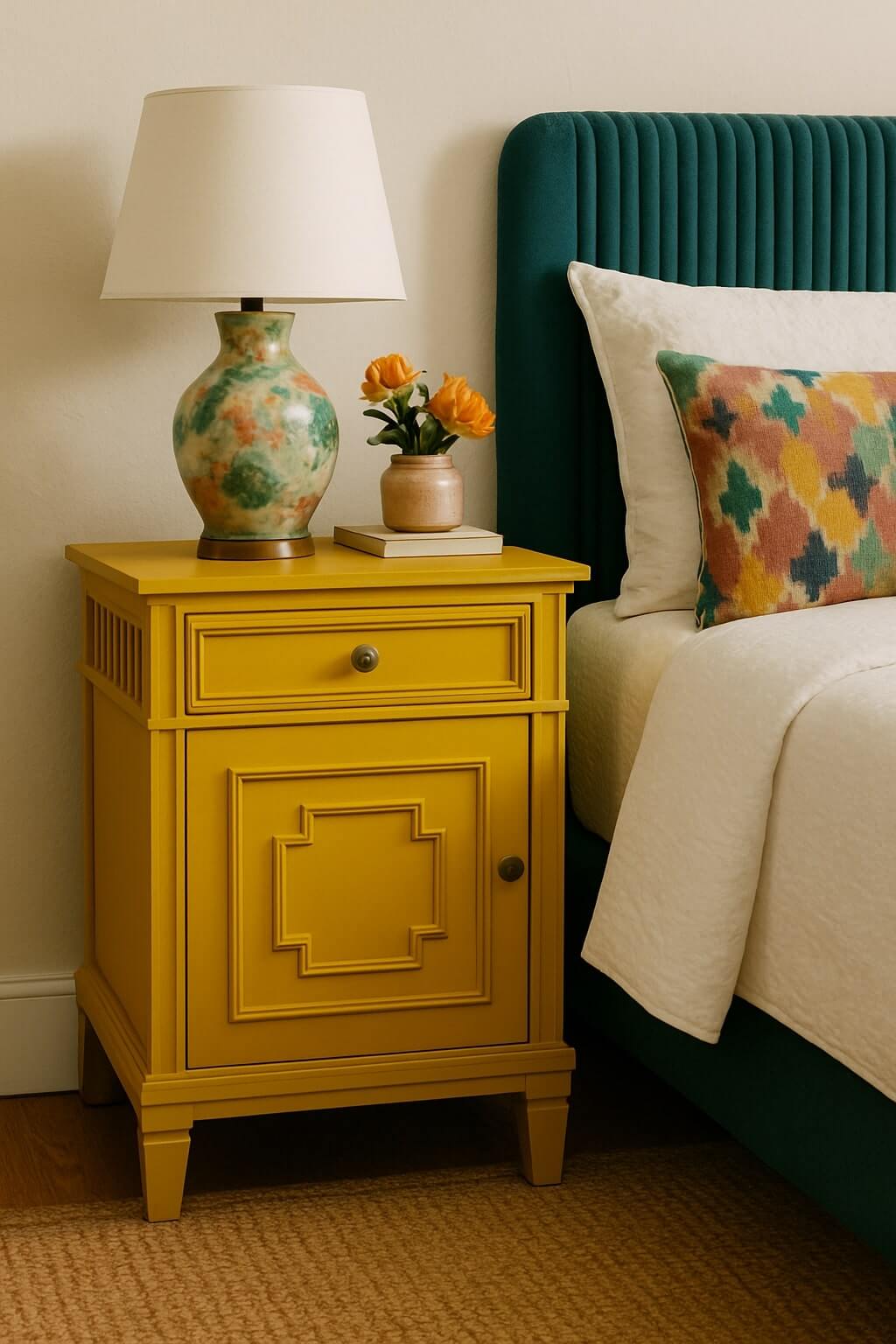 decorative trim diy nightstand bold color custom