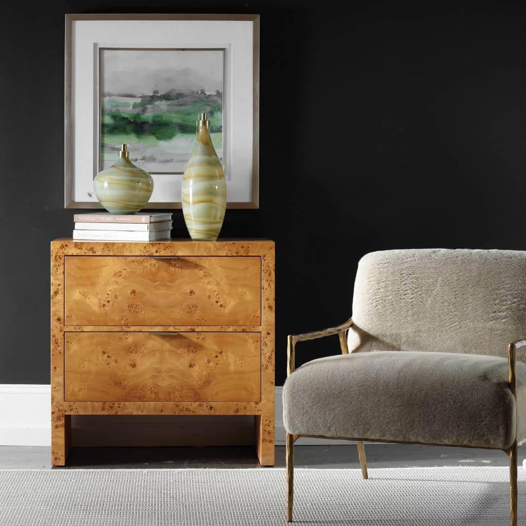 emma 2 drawer burl chest dakota fields