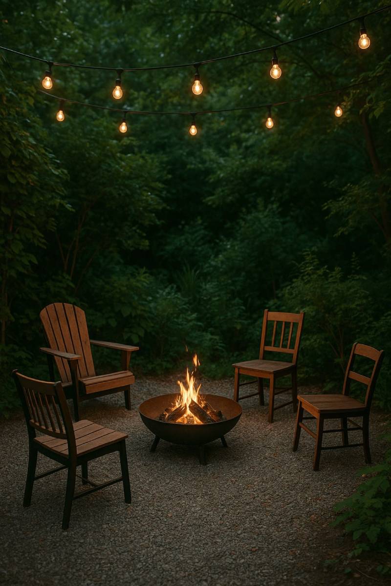 outdoor patio ideas gravel seating area