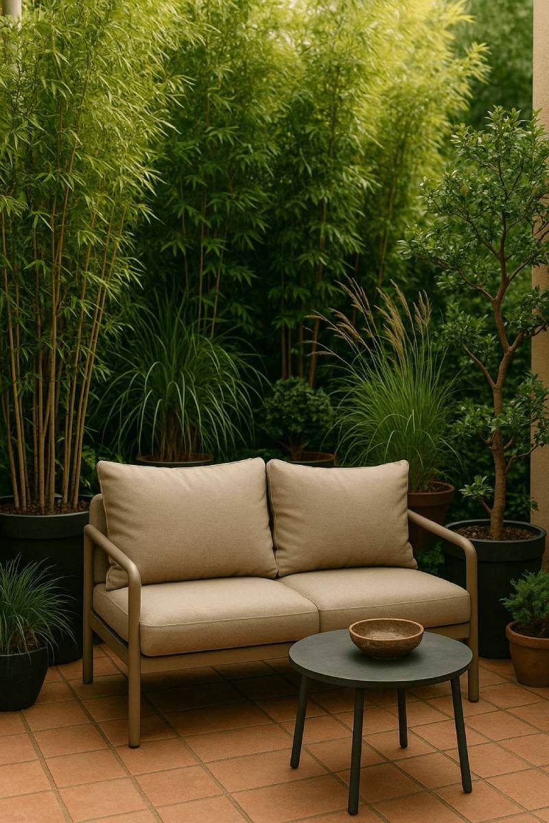 outdoor patio ideas privacy screen tall plants