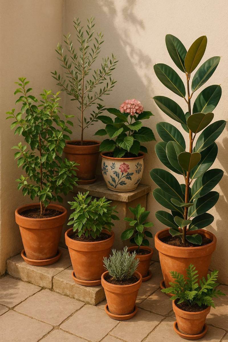 outdoor patio ideas strategic potted plants