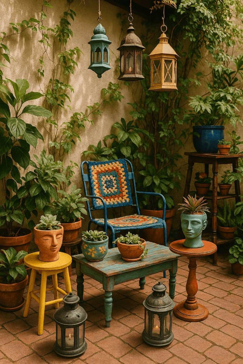 outdoor patio ideas thrift store decor