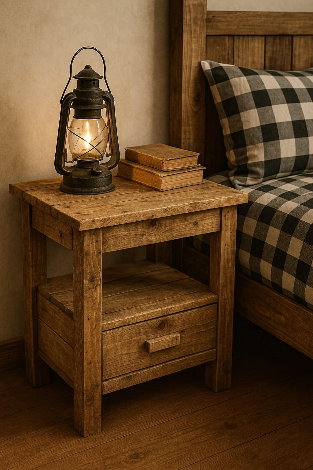 pallet wood diy nightstand farmhouse style budget
