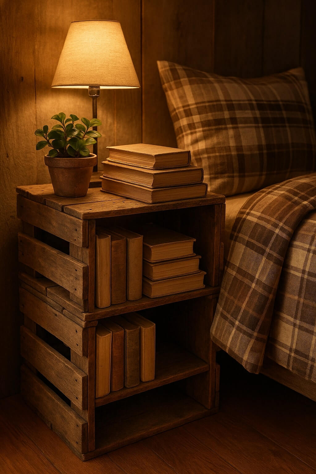 rustic crate diy nightstand budget friendly wood