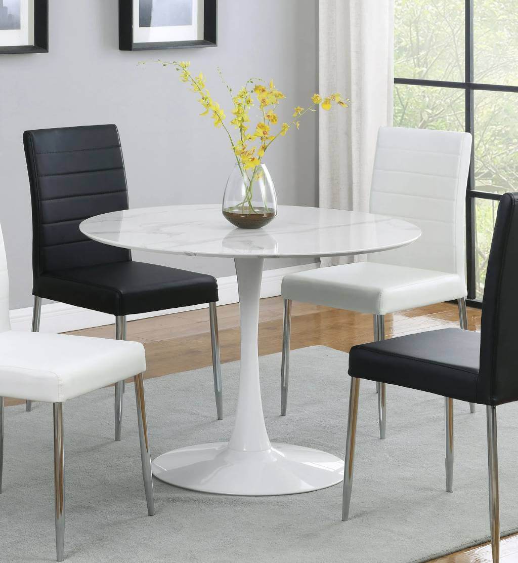Charlirose Round Metal Base Dining Table