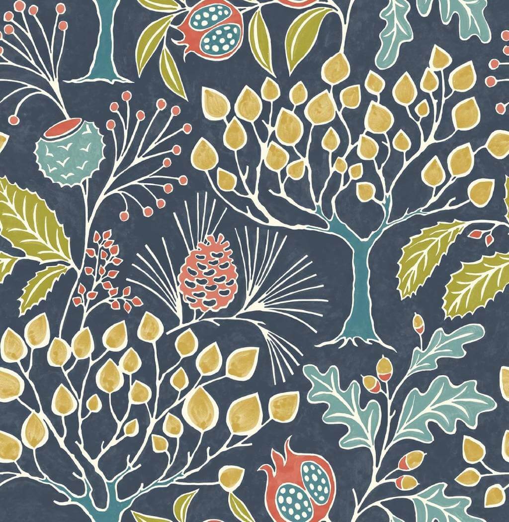 Groovy Garden Navy Peel & Stick Wallpaper