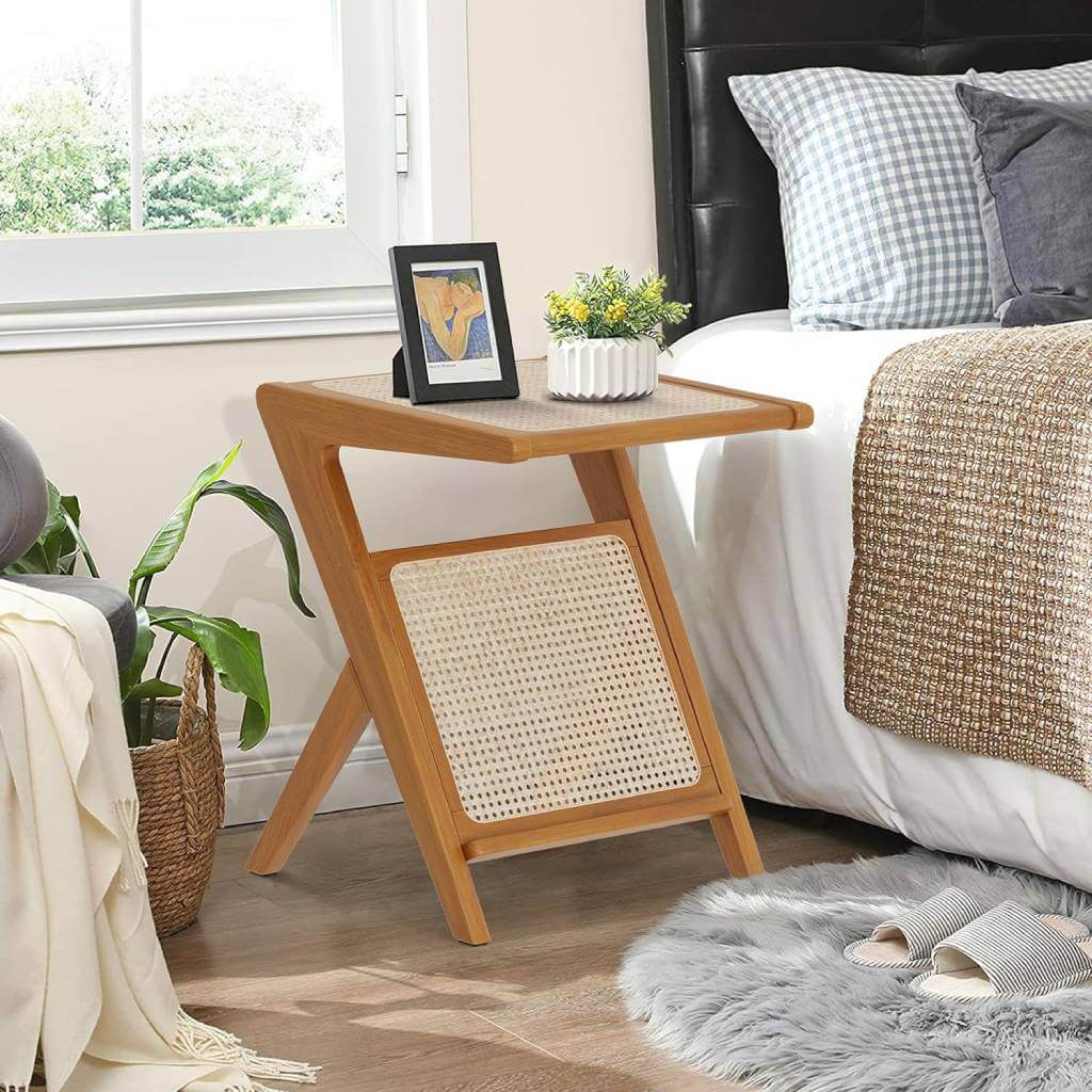 aklaus rattan japandi side table