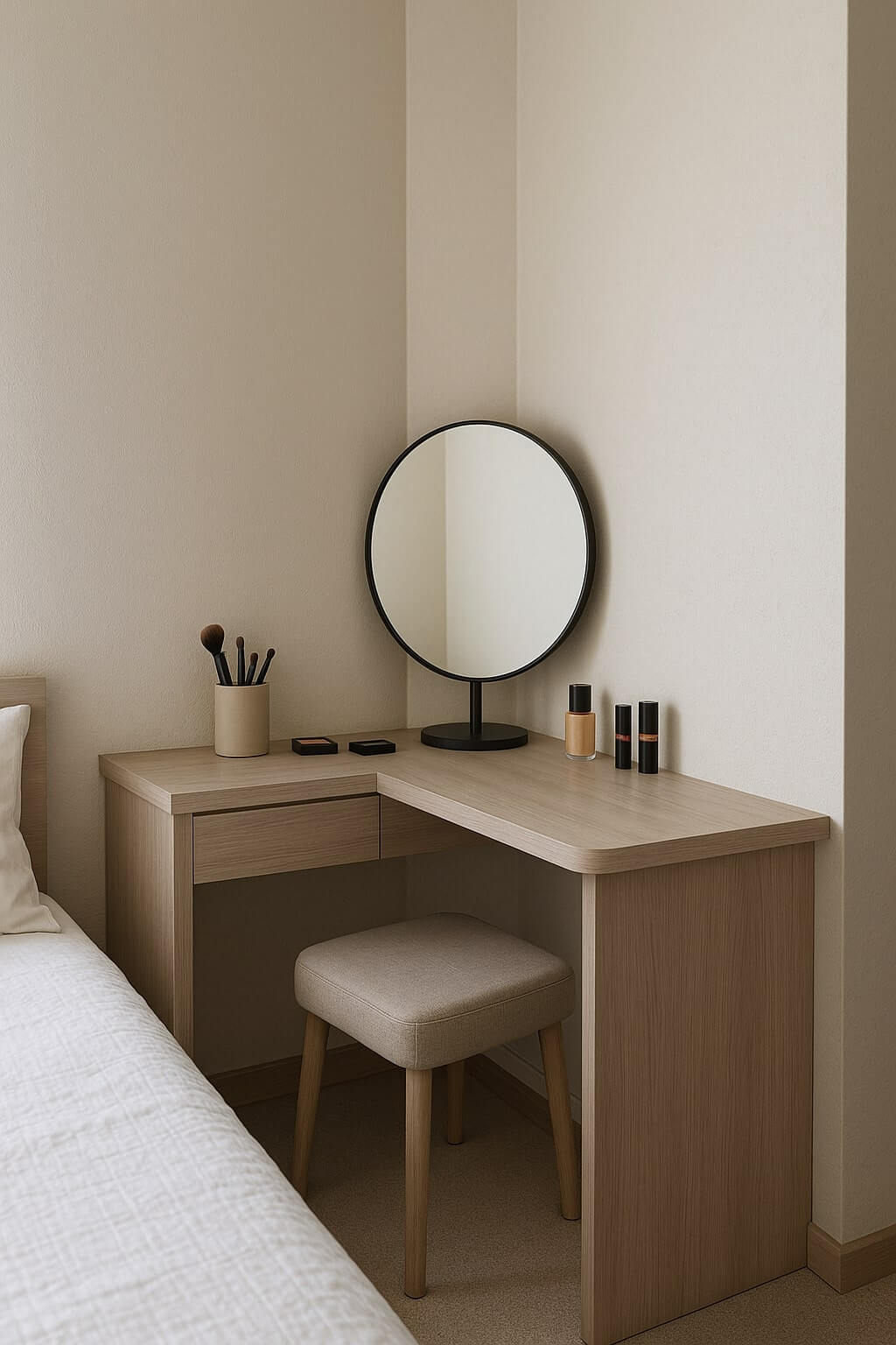 corner diy makeup vanity small space friendly