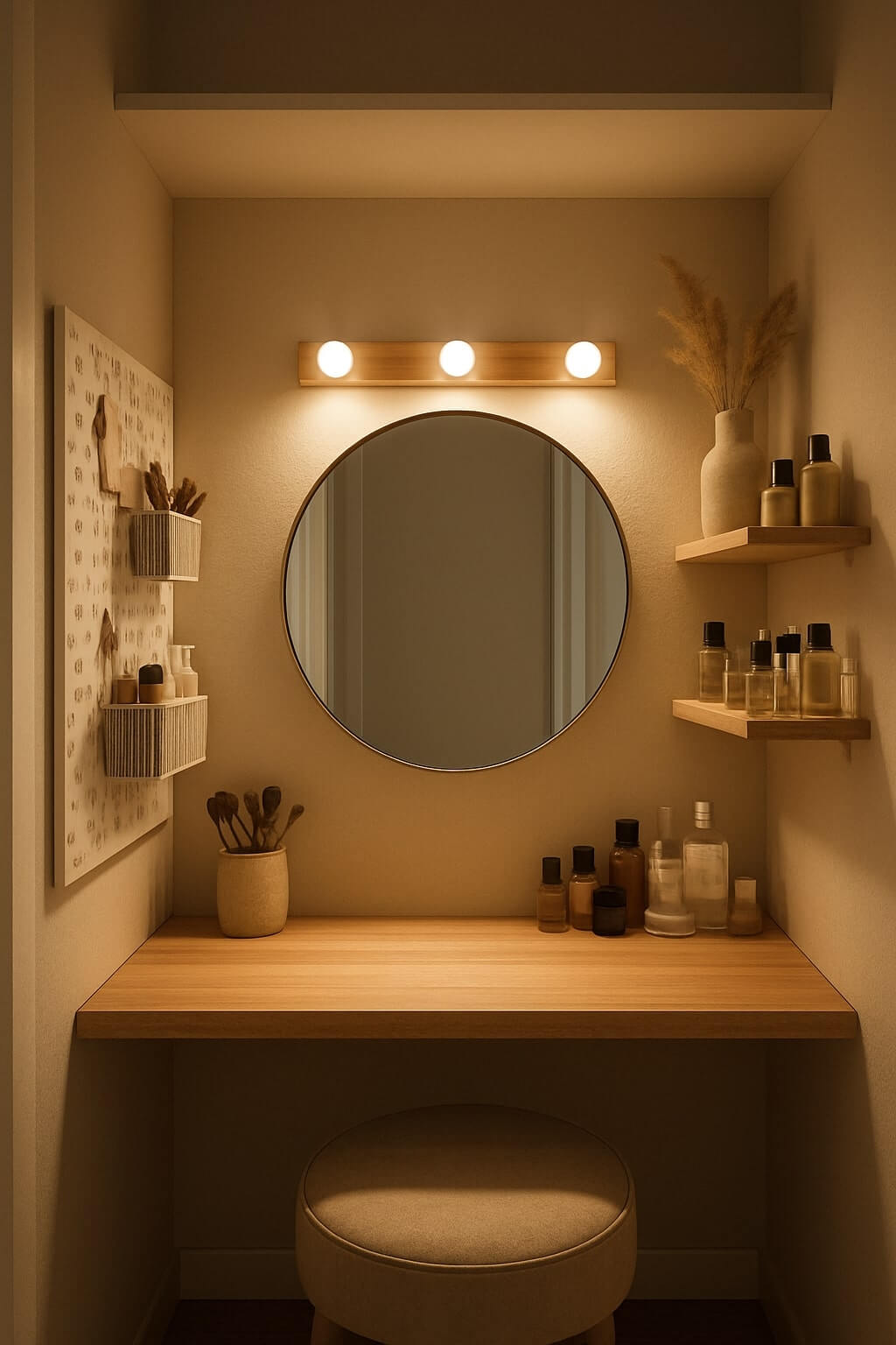 diy makeup vanity closet nook transformation