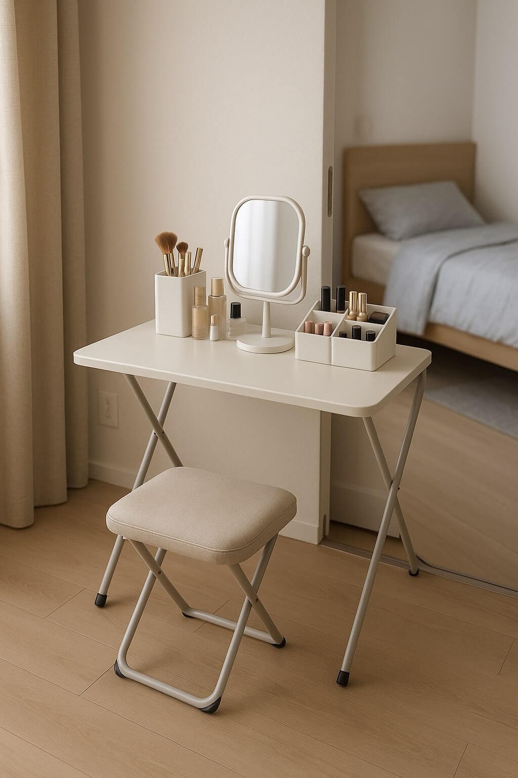 diy makeup vanity foldable table small room