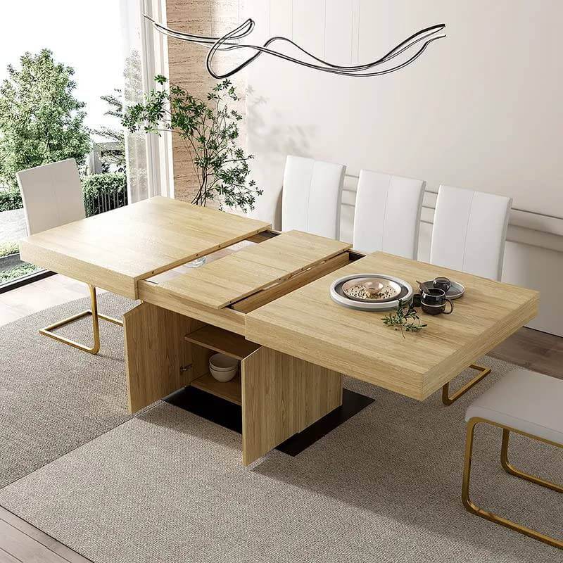 extendable japandi rectangle dining table