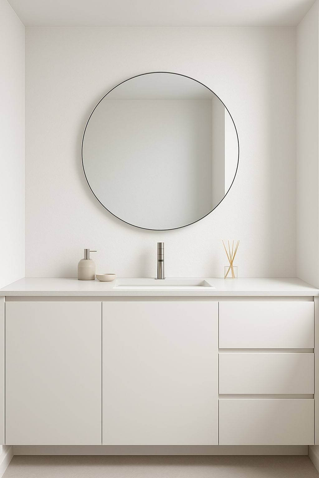modern minimalist bathroom makeup vanity