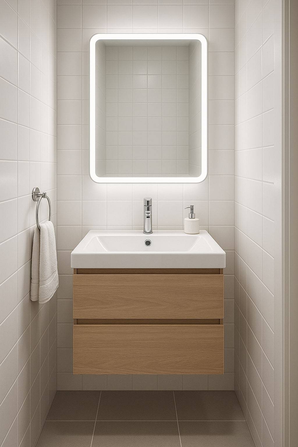 small bathroom makeup vanity for compact spaces