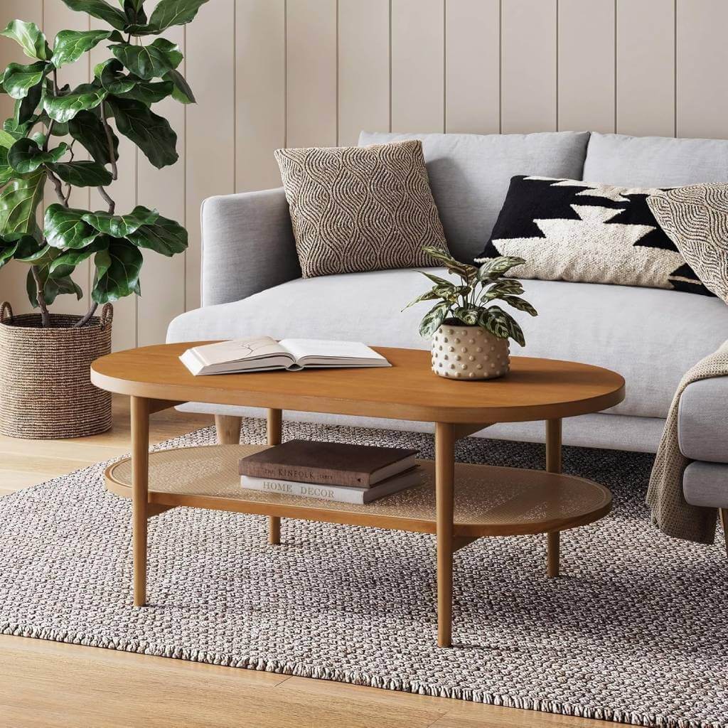 coffee table with shelve