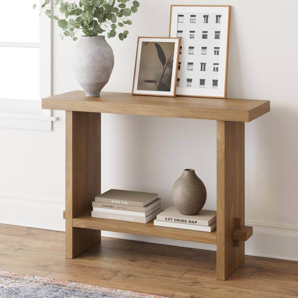 virgo wood accent storage console table