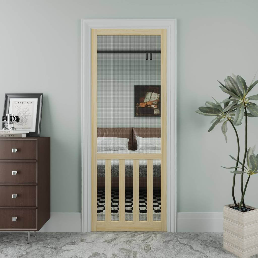 AINLARRY Front Wooden Screen Door for Swing Doors