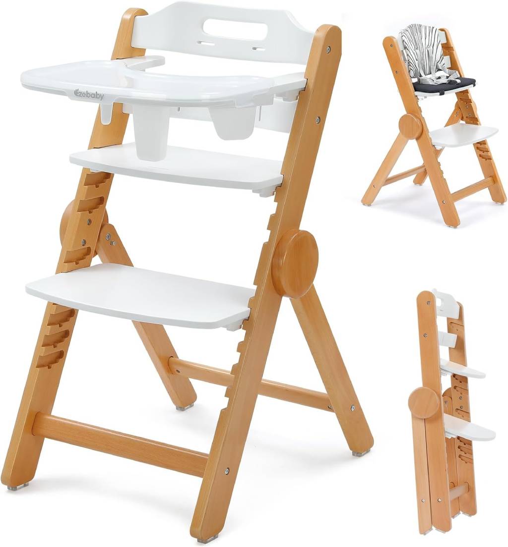 Ezebaby Wooden High Chair with Cushion