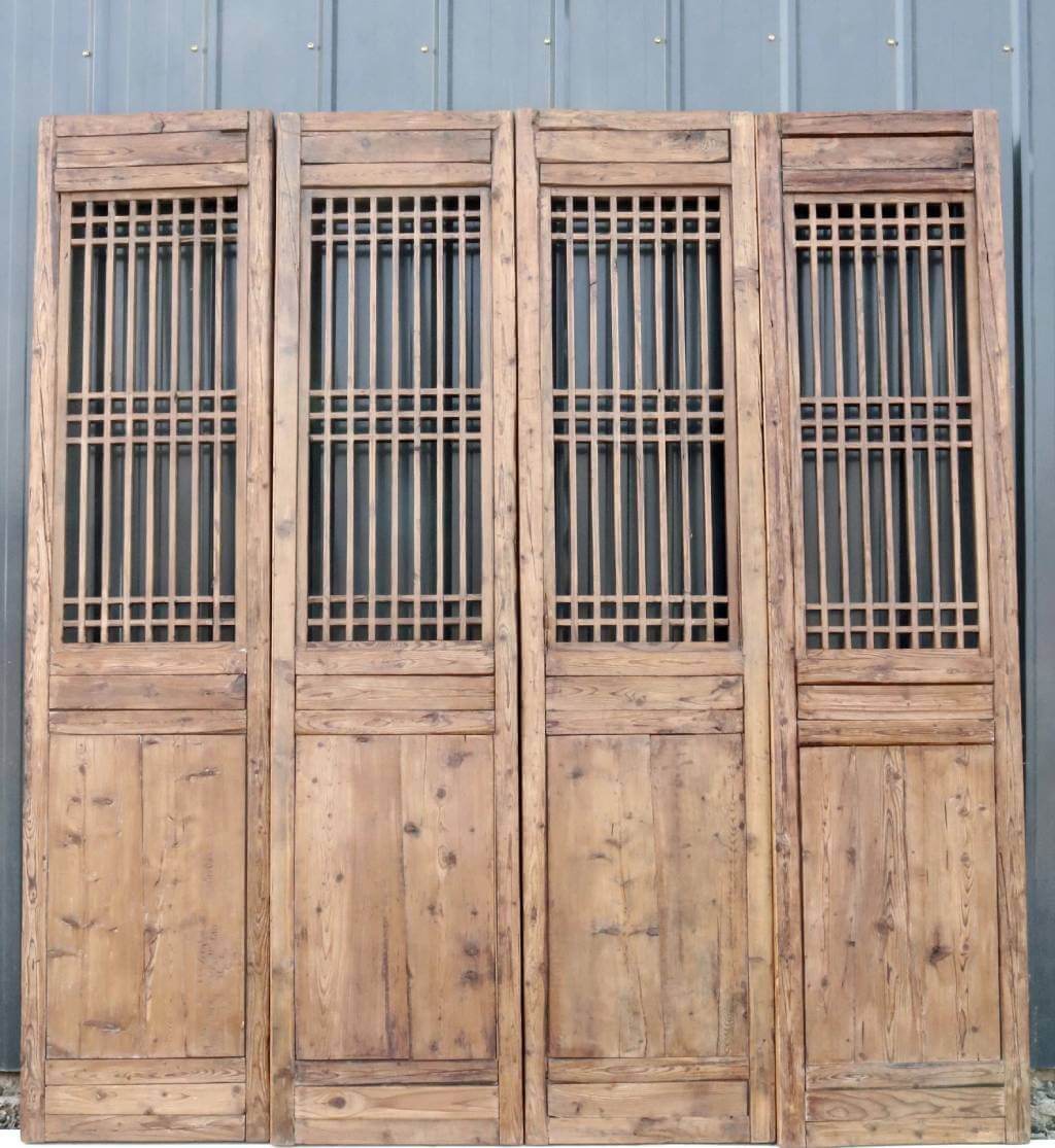 Paneled Wood Screen Doors Set of 4