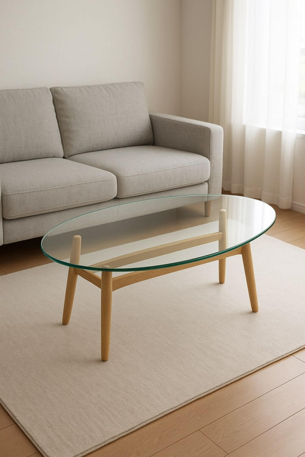 empty oval coffee table clean start