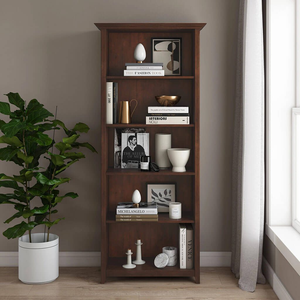 Amherst 30W Solid Wood 5 Shelf Bookcase