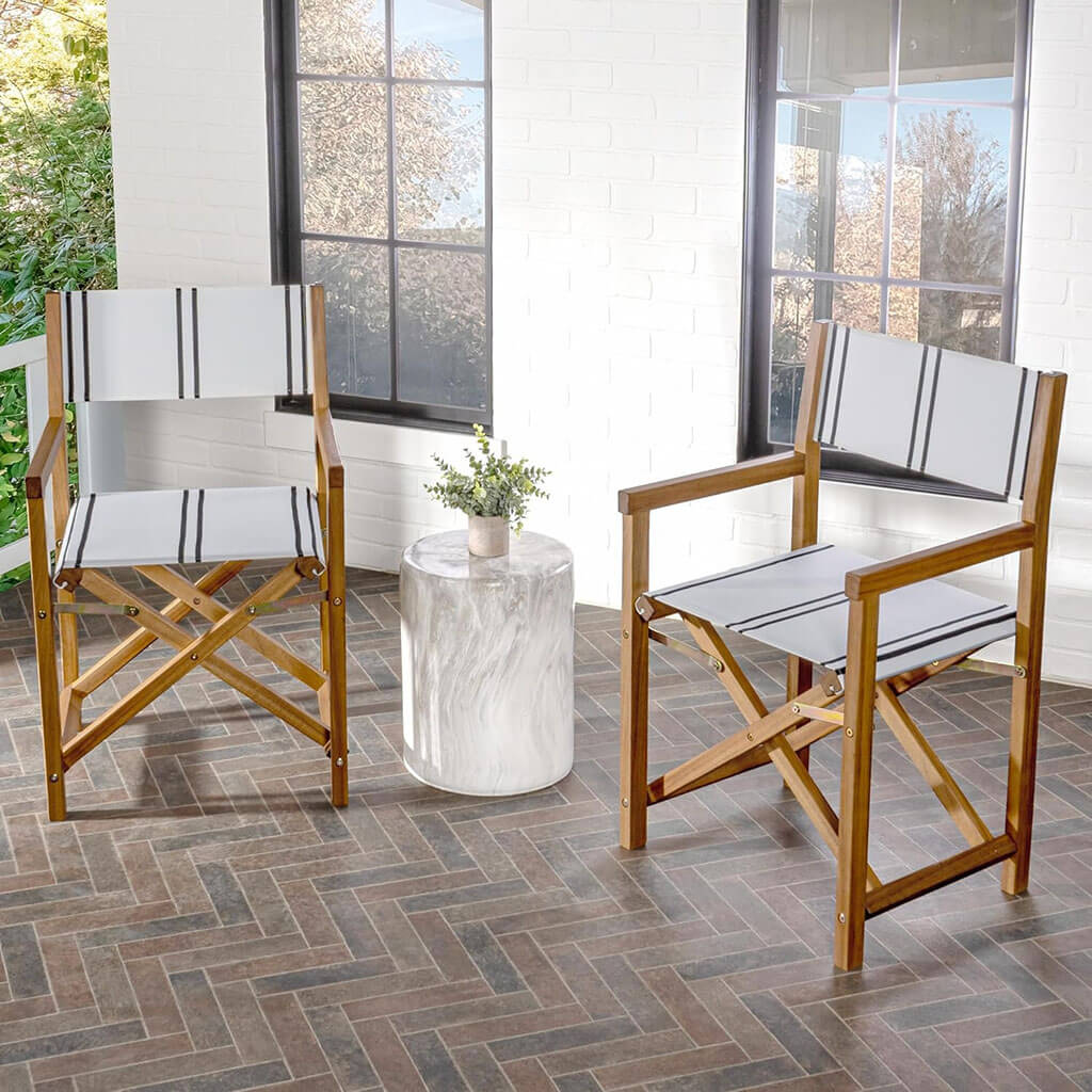 jonathan y vintage outdoor acacia wood folding director chairs