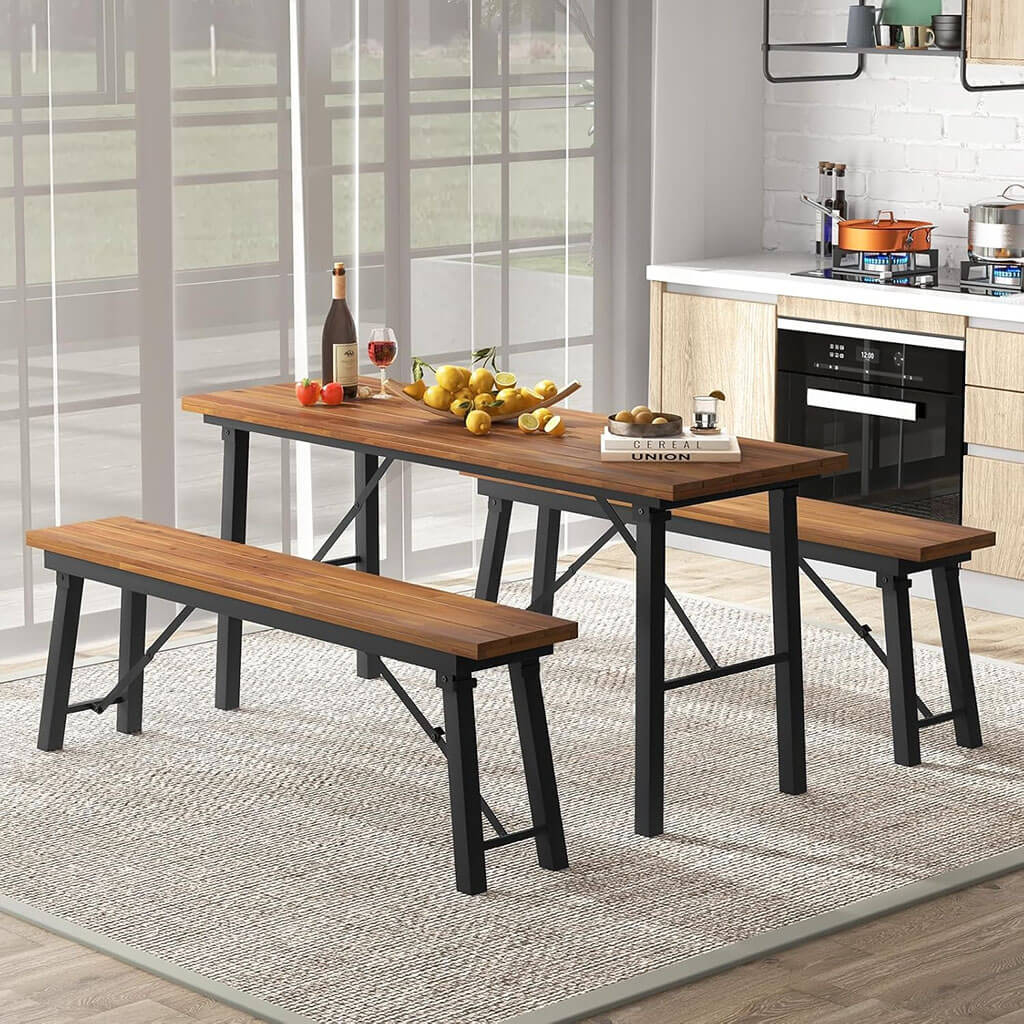 tangkula outdoor acacia wood folding table